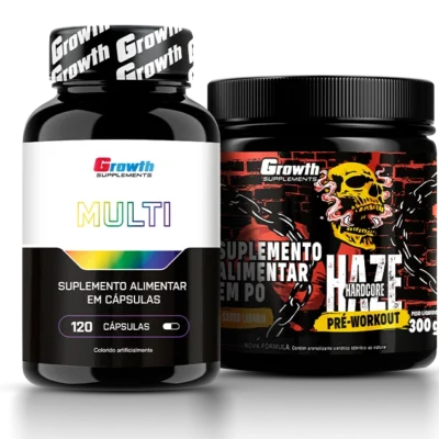 Kit Multivitamínico 120 caps  e Pré-Treino Haze 300g